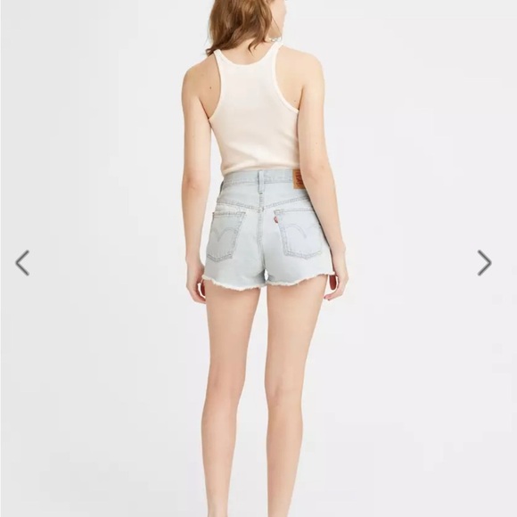 Women's Light Blue Denim Shorts 501® LEVI'S® ORIGINAL SHORTS - Picture 2 of 9
